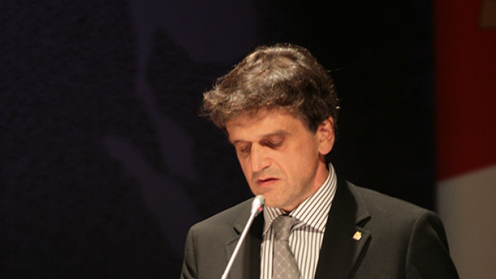 Giorgio Crosina, Direttore Generale Phoenix Informatica Bancaria , parla al pubblico